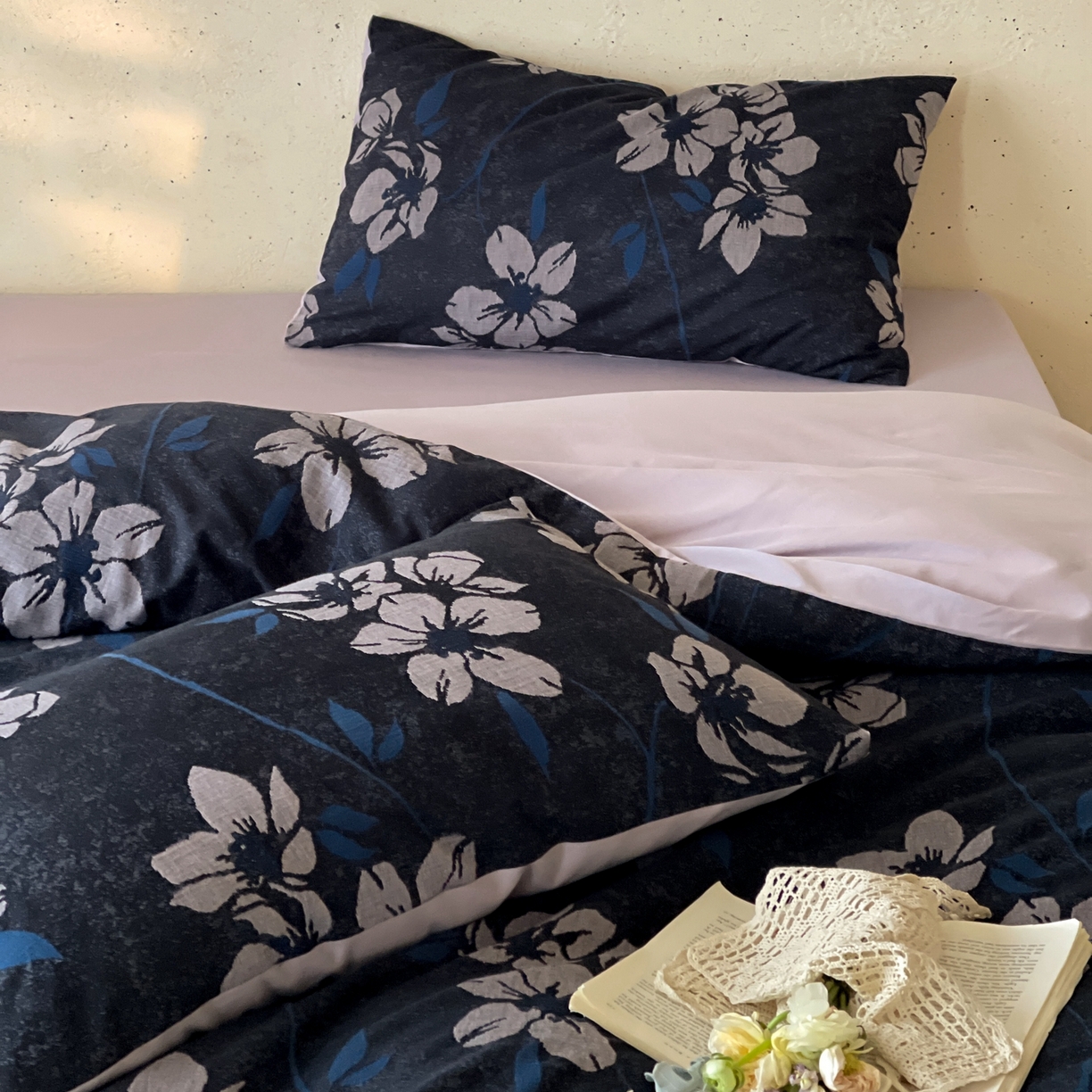 91家纺网 家纺一手货源 找家纺 云上 2026春夏新款全棉纯棉色织大提花四件套-曼华 曼华-紫