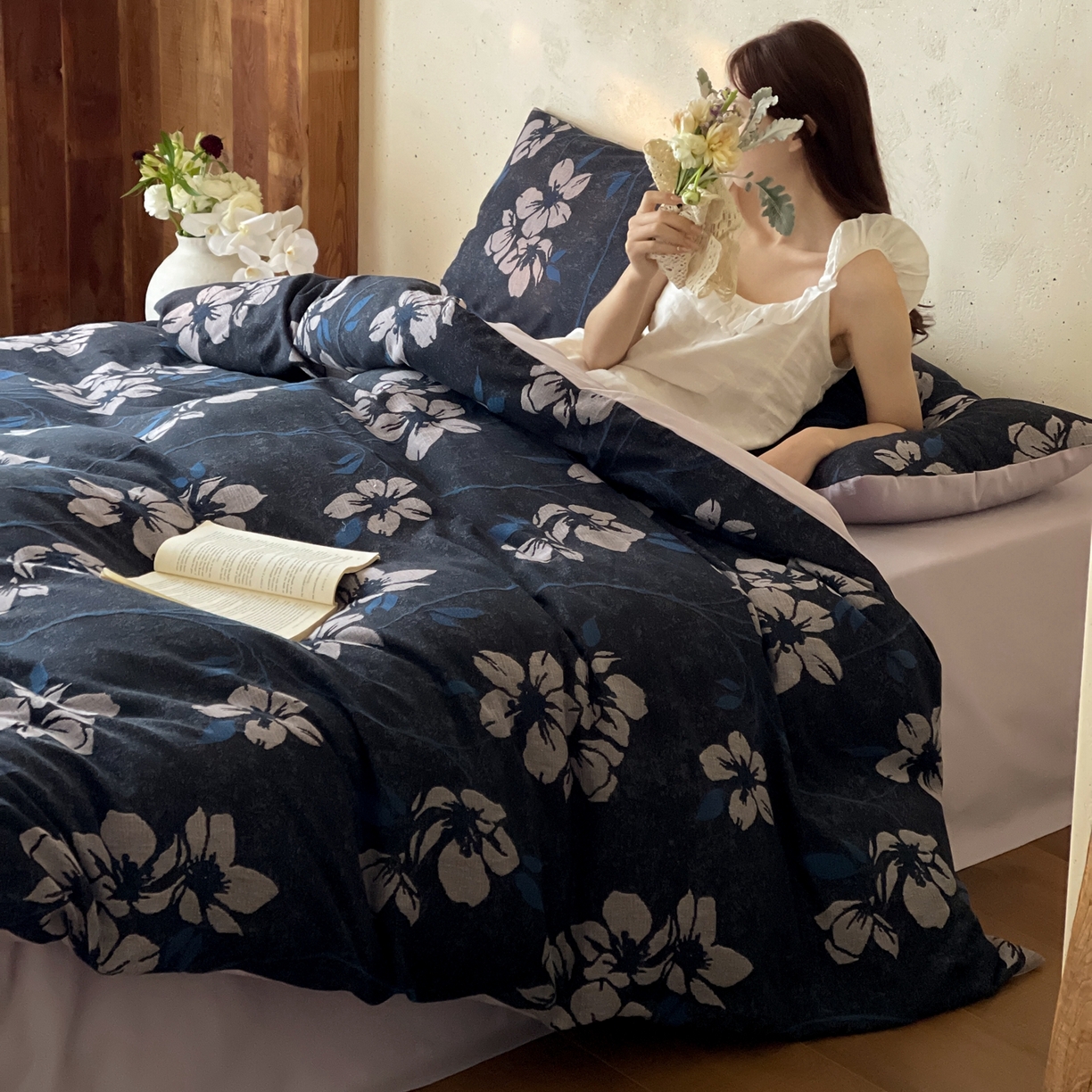 91家纺网 家纺一手货源 找家纺 云上 2026春夏新款全棉纯棉色织大提花四件套-曼华 曼华-紫