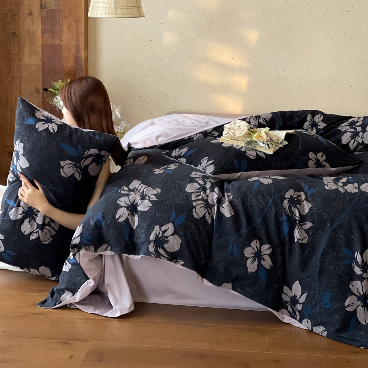 91家纺网 家纺一手货源 找家纺 云上 2026春夏新款全棉纯棉色织大提花四件套-曼华 曼华-紫