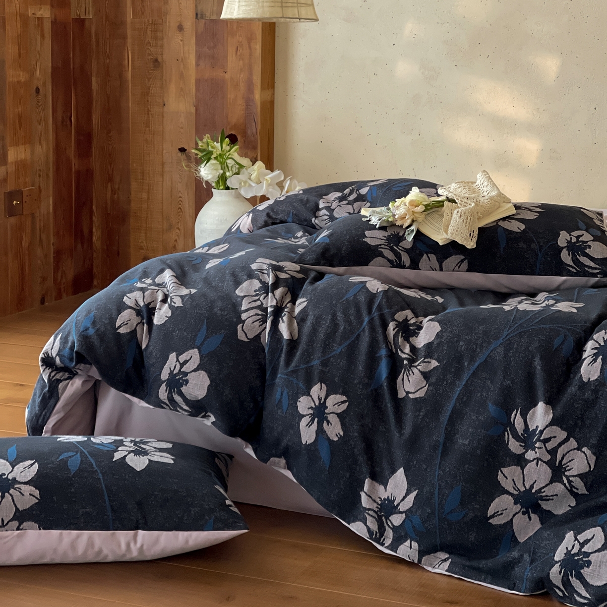 91家纺网 家纺一手货源 找家纺 云上 2026春夏新款全棉纯棉色织大提花四件套-曼华 曼华-紫