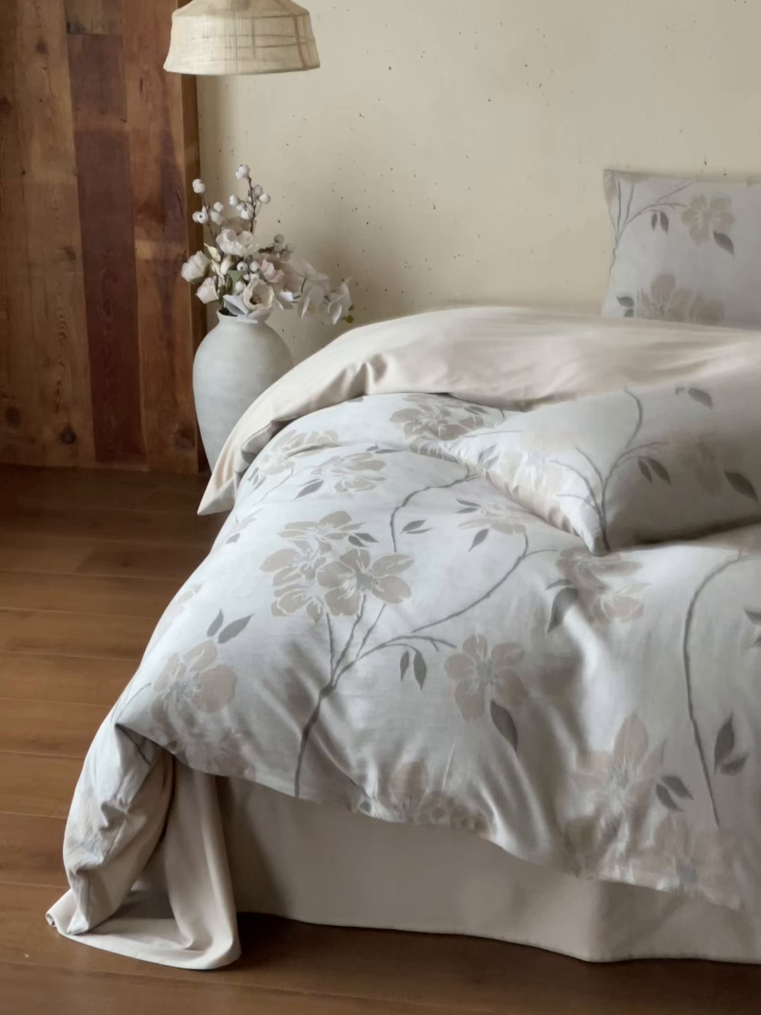 91家纺网 家纺一手货源 找家纺 云上 2026春夏新款全棉纯棉色织大提花四件套-曼华 曼华-奶绿