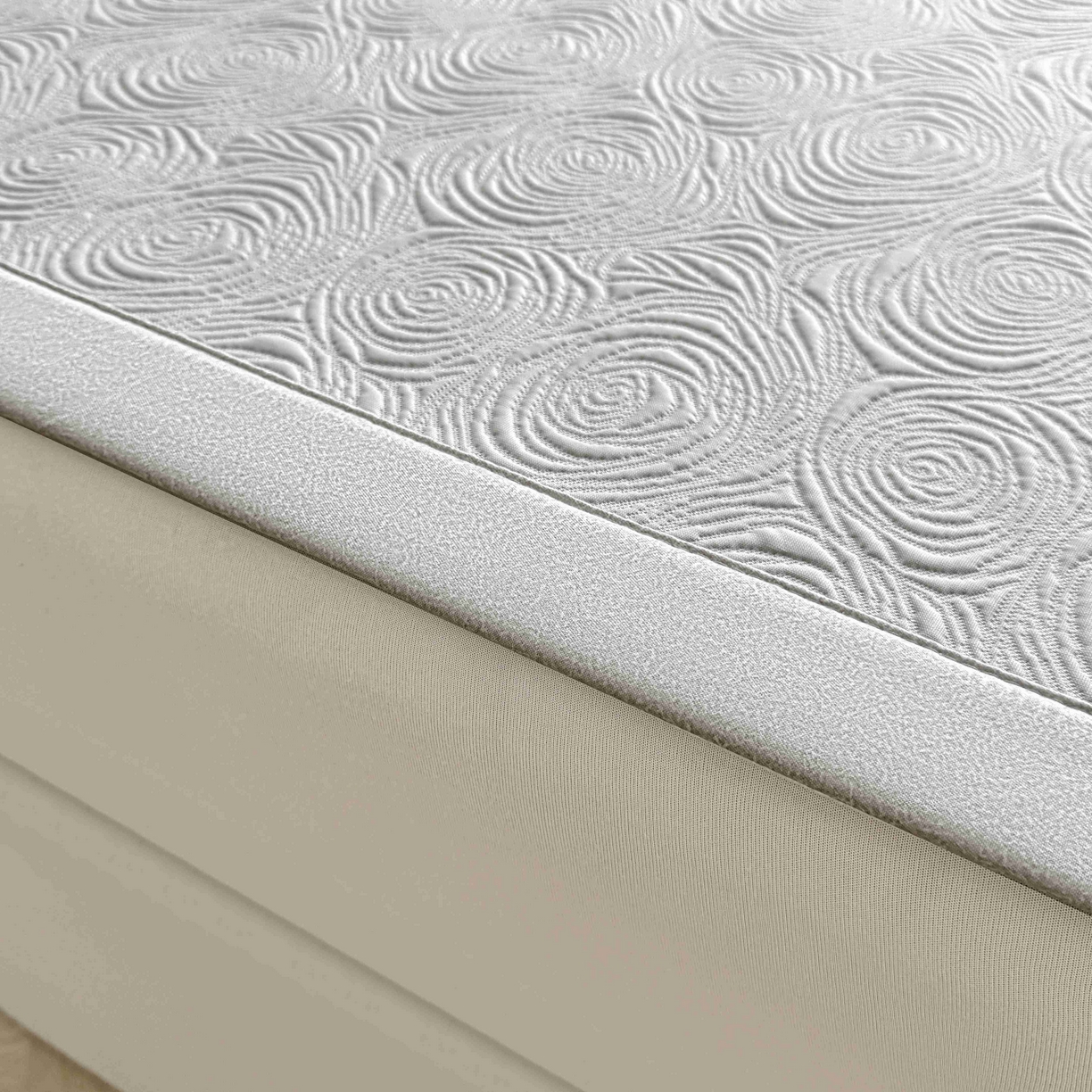 91家纺网 家纺一手货源 找家纺 席匠 2026新款云柔玫瑰系列平铺款床裙款凉席席子 云烟灰-平铺款