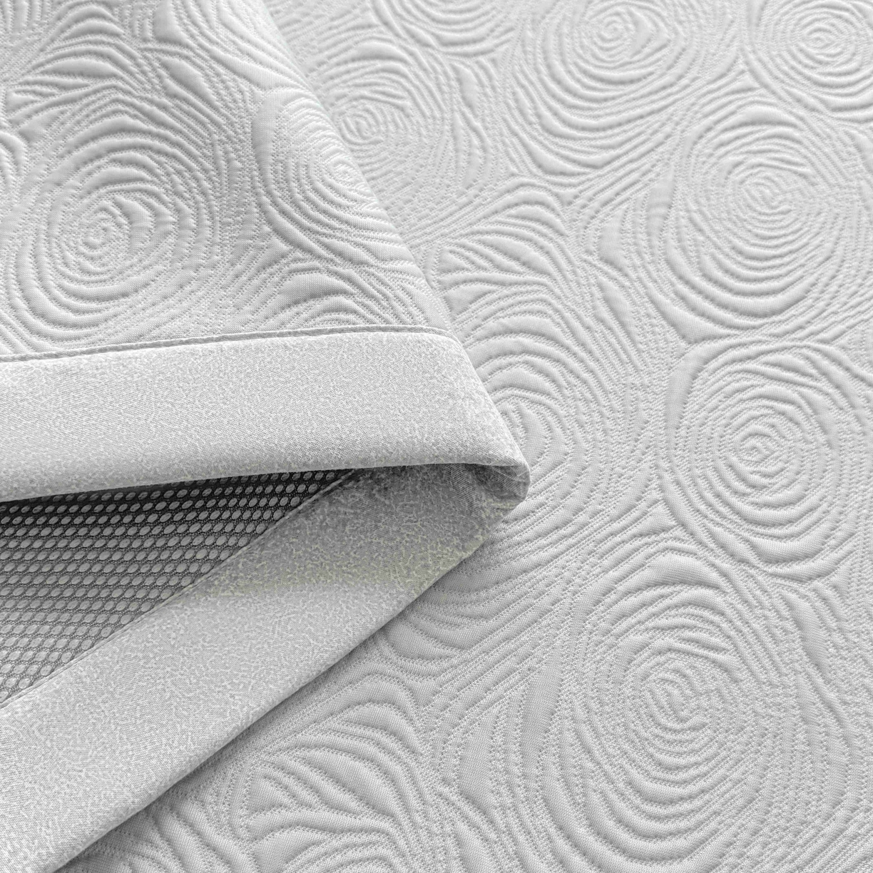 91家纺网 家纺一手货源 找家纺 席匠 2026新款云柔玫瑰系列平铺款床裙款凉席席子 云烟灰-平铺款