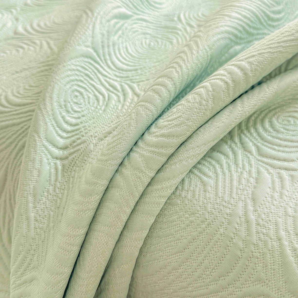 91家纺网 家纺一手货源 找家纺 席匠 2026新款云柔玫瑰系列平铺款床裙款凉席席子 薄荷绿-床裙款