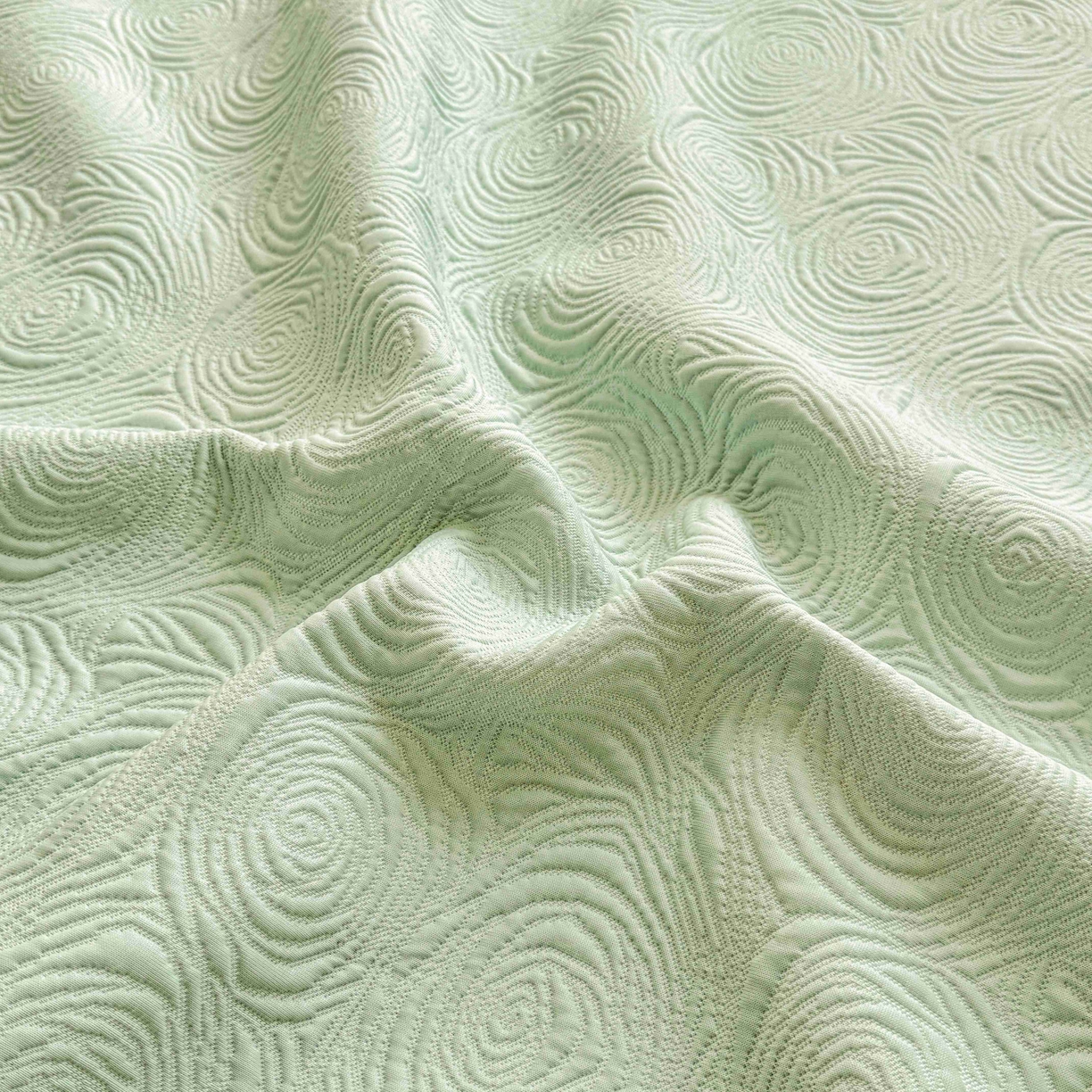 91家纺网 家纺一手货源 找家纺 席匠 2026新款云柔玫瑰系列平铺款床裙款凉席席子 薄荷绿-床裙款