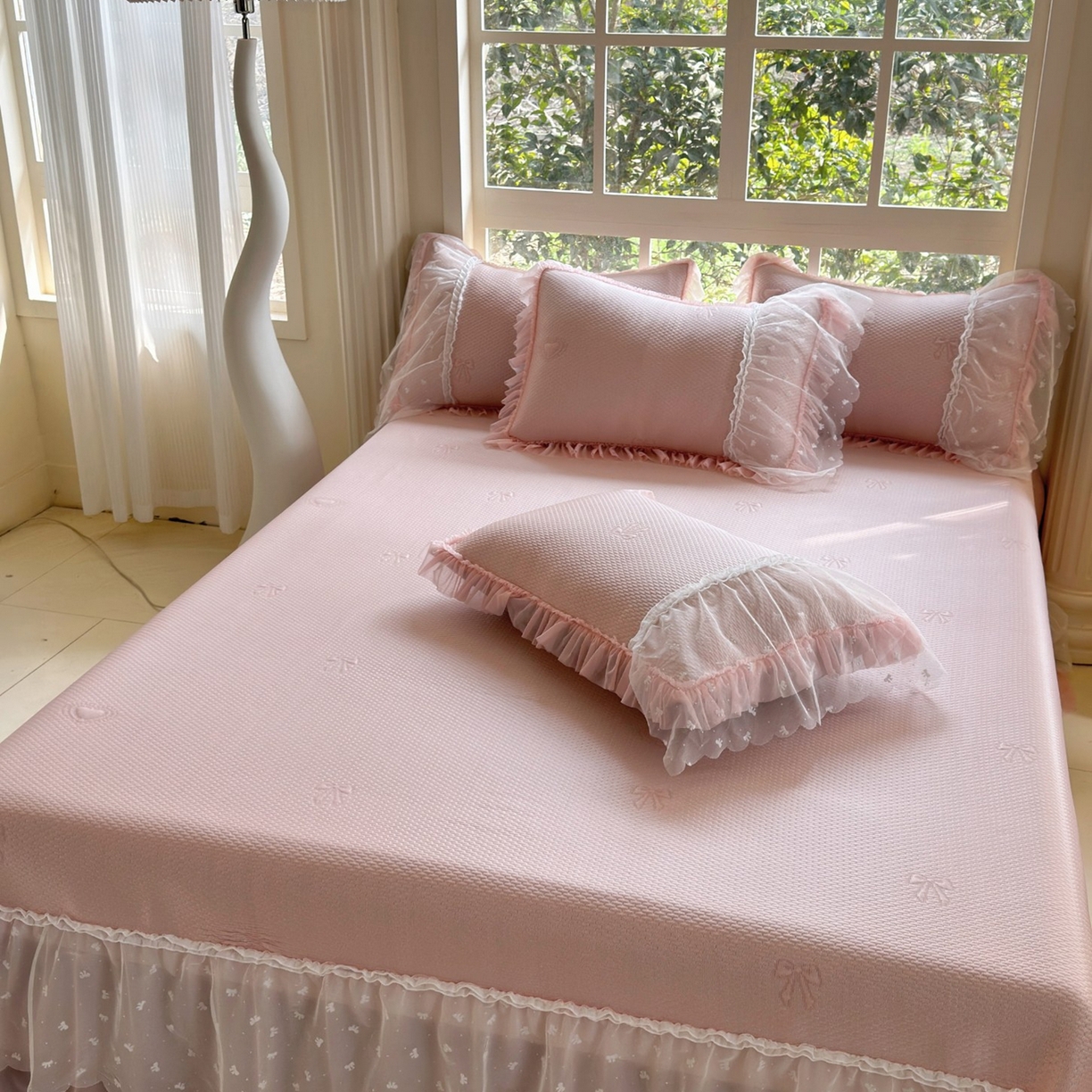 91家纺网 家纺一手货源 找家纺 （总）席匠 2026新款针织软席凉感三件套-爱心系列