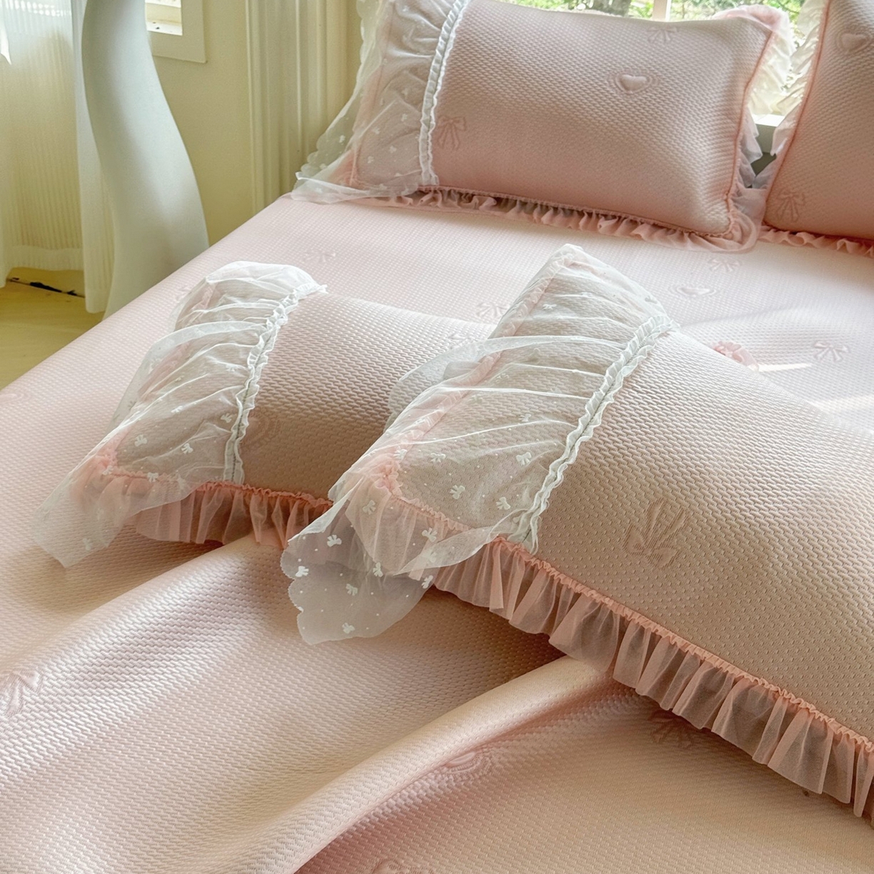 91家纺网 家纺一手货源 找家纺 （总）席匠 2026新款针织软席凉感三件套-爱心系列