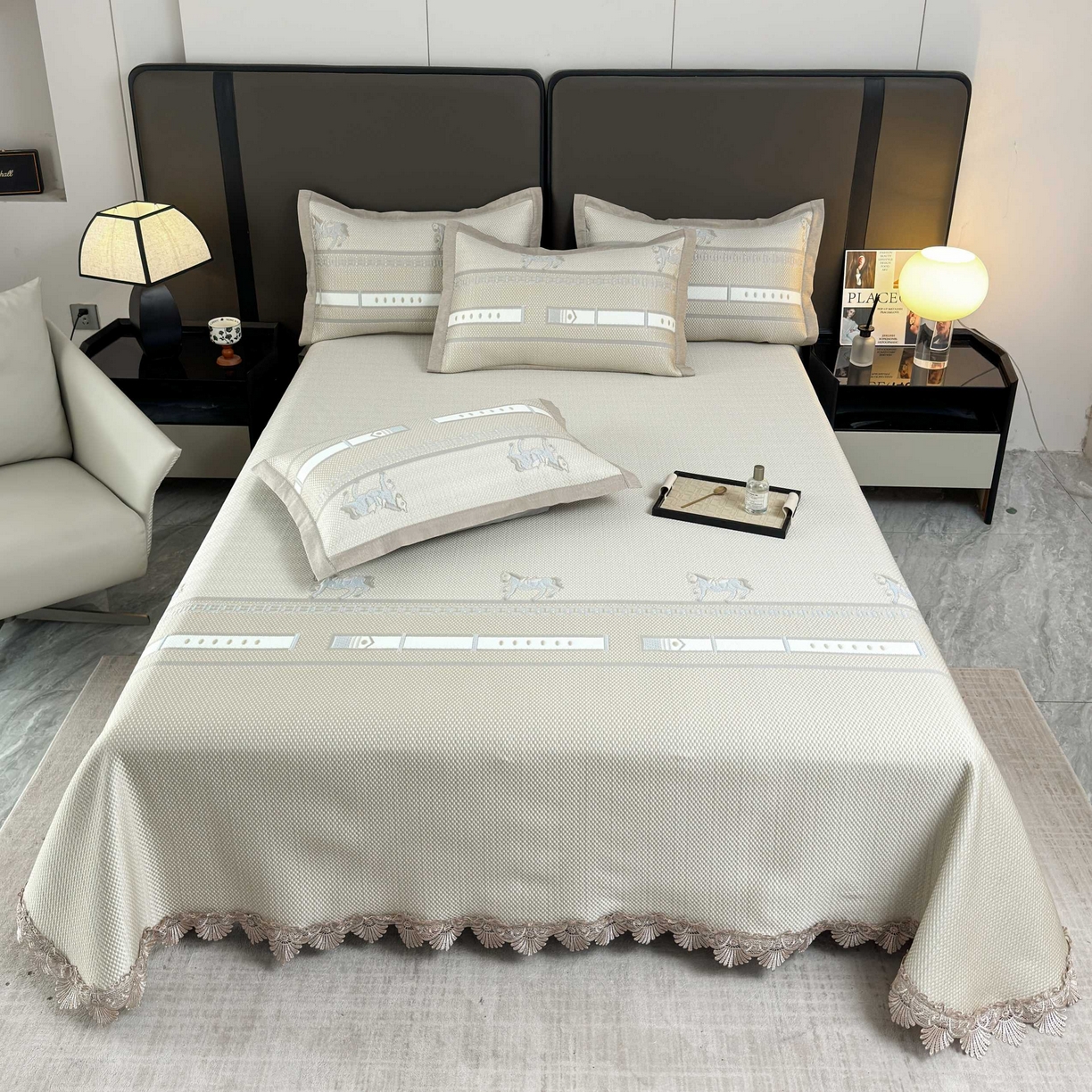 席匠 2026新款双排扣子席三件套 双面马-香槟