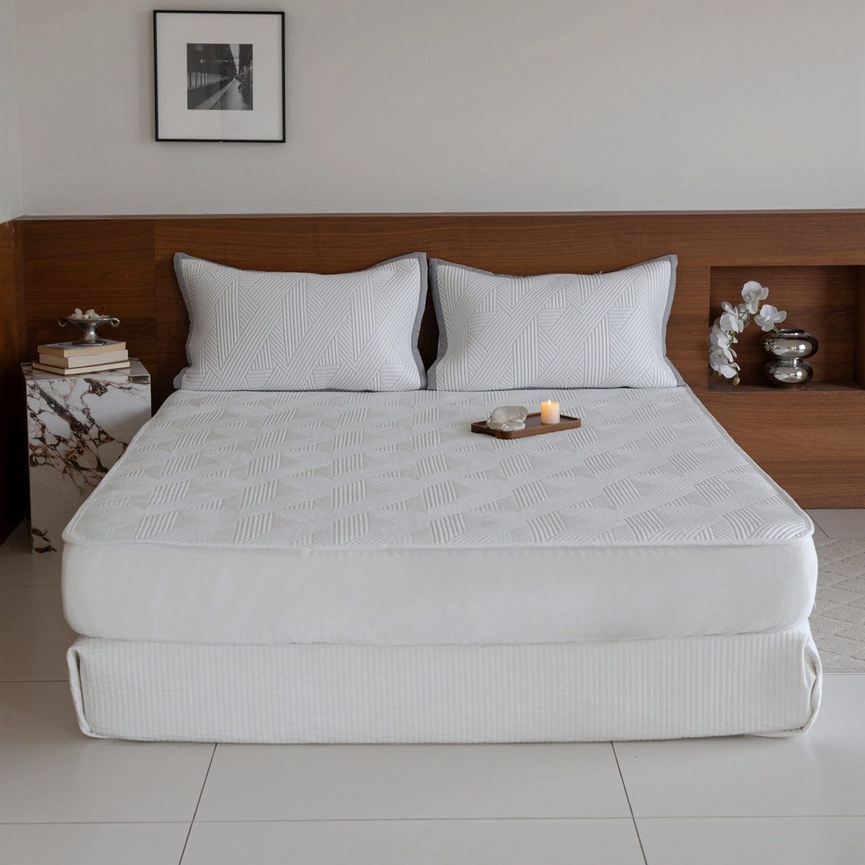 91家纺网 家纺一手货源 找家纺 （总）云上 2026新款冷萃丝三明治凉感席凉席席子-几何系列