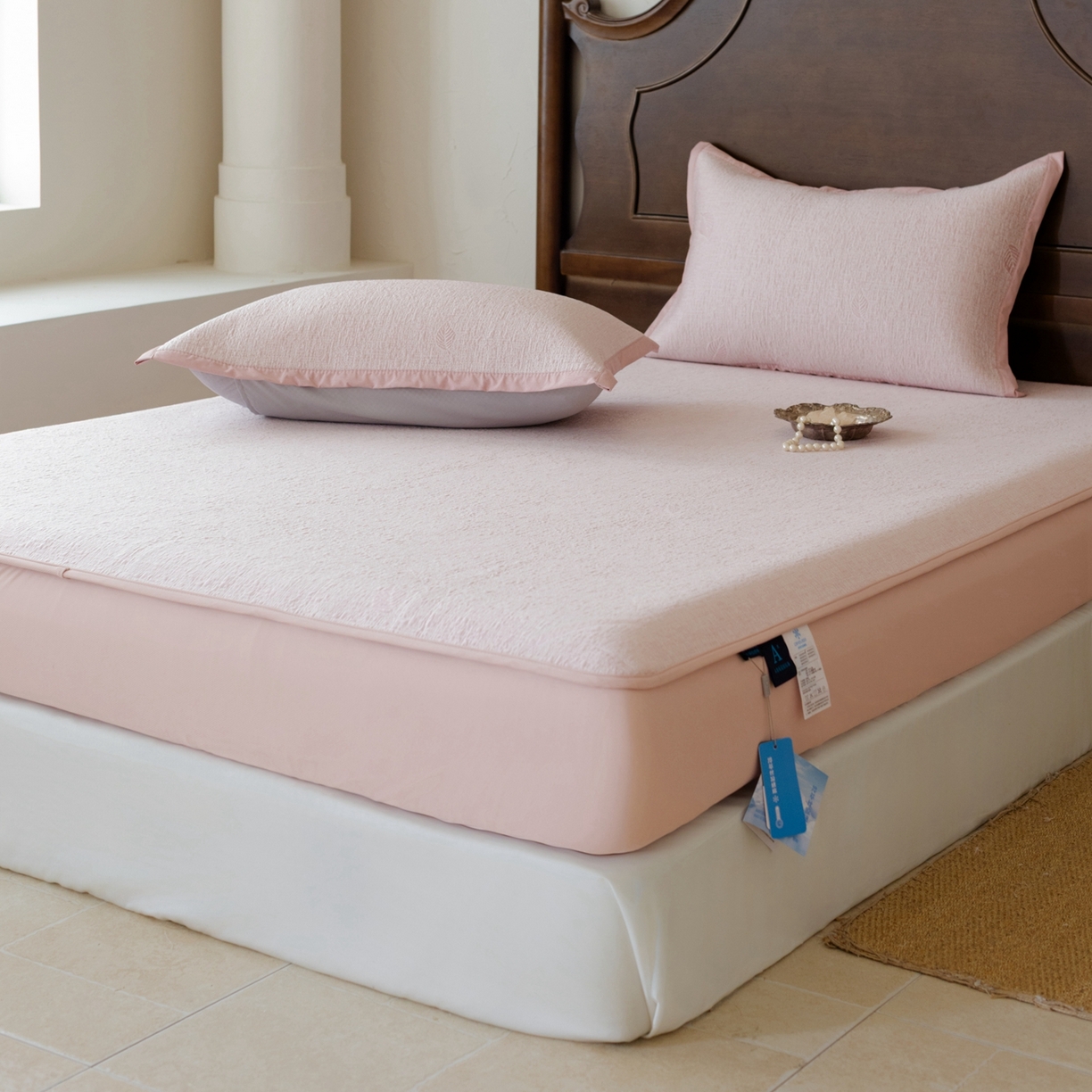 91家纺网 家纺一手货源 找家纺 （总）云上 2026新款冷萃丝三明治凉感席凉席席子-树叶系列