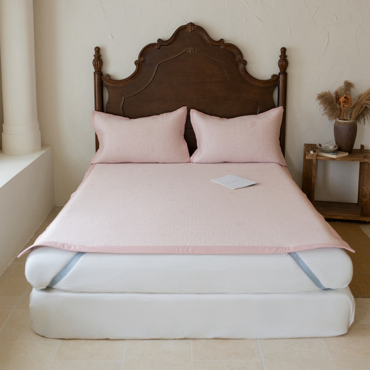 91家纺网 家纺一手货源 找家纺 （总）云上 2026新款冷萃丝三明治凉感席凉席席子-树叶系列