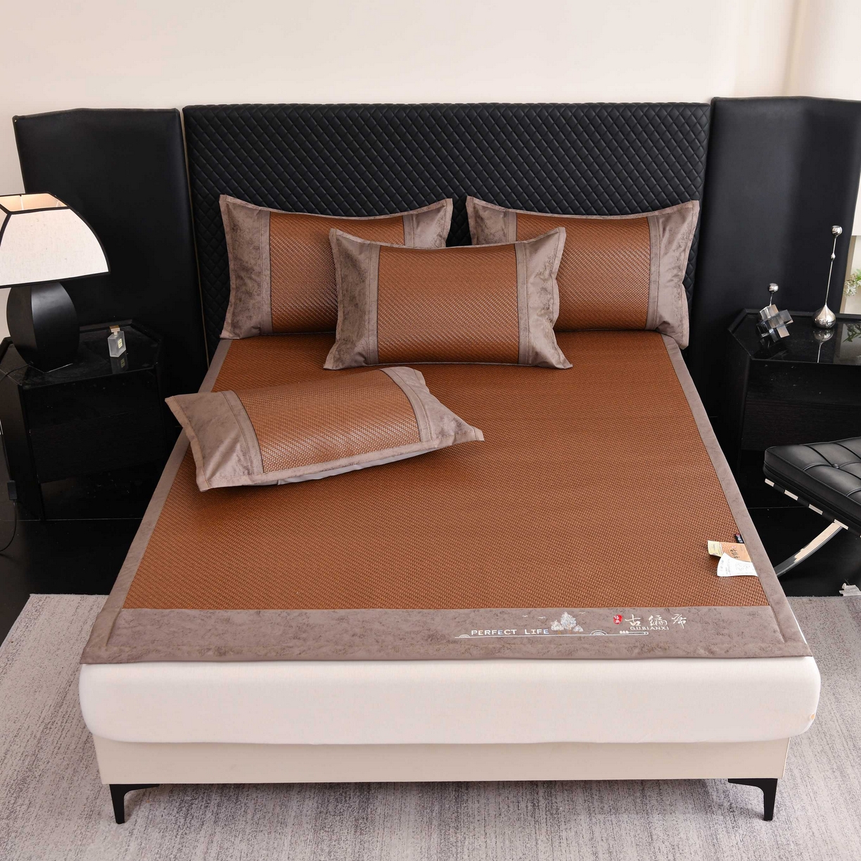 91家纺网 家纺一手货源 找家纺 席匠 2026新款雪藤古藤席凉席席子 古藤席-咖色