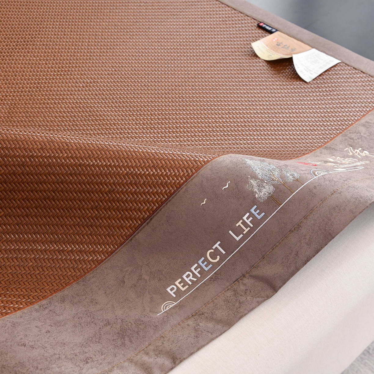 91家纺网 家纺一手货源 找家纺 席匠 2026新款雪藤古藤席凉席席子 古藤席-咖色