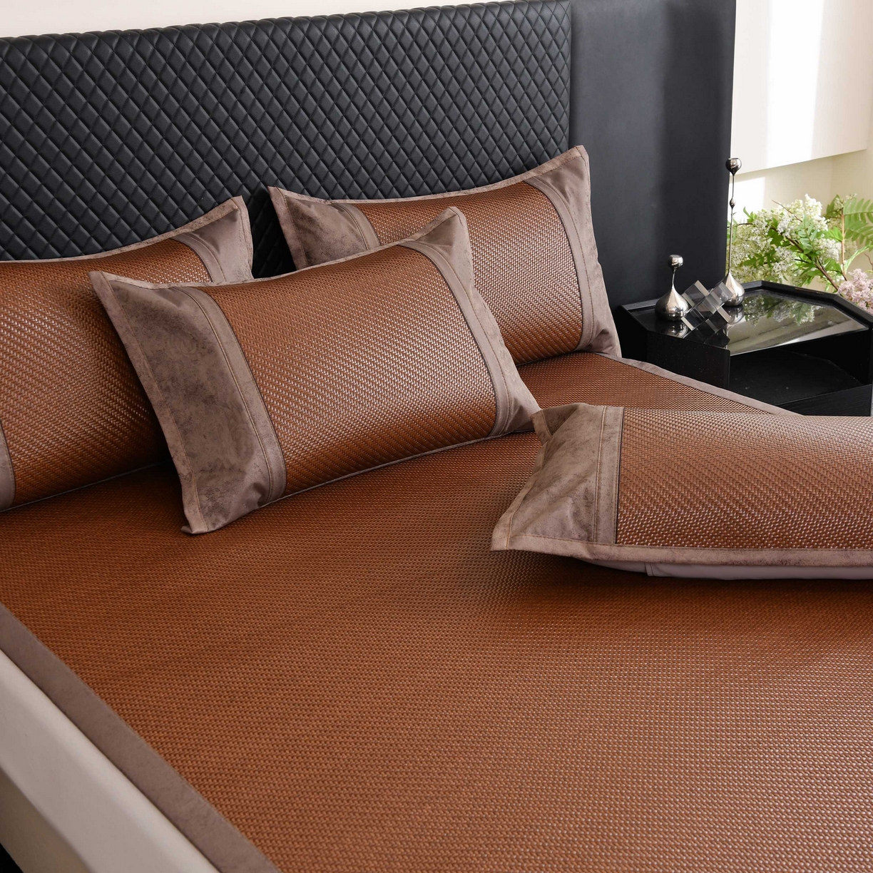 91家纺网 家纺一手货源 找家纺 席匠 2026新款雪藤古藤席凉席席子 古藤席-咖色