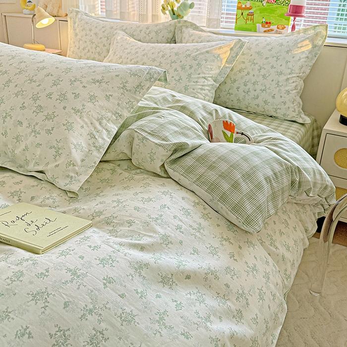 91家纺网 家纺一手货源 找家纺 依庭 2026新款12868全棉纯棉印花四件套清清文絮