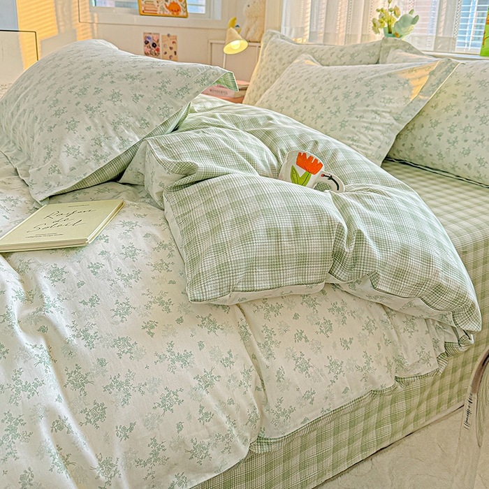 91家纺网 家纺一手货源 找家纺 依庭 2026新款12868全棉纯棉印花四件套清清文絮