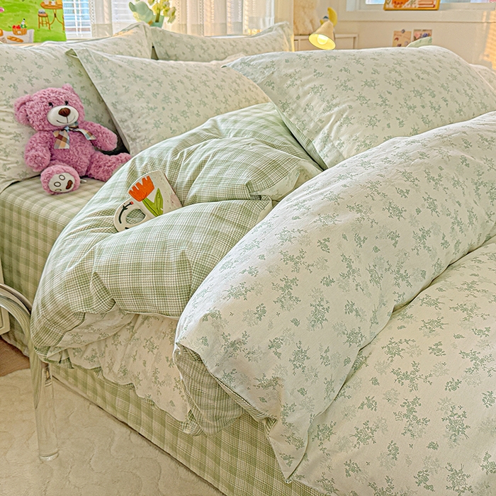 91家纺网 家纺一手货源 找家纺 依庭 2026新款12868全棉纯棉印花四件套清清文絮