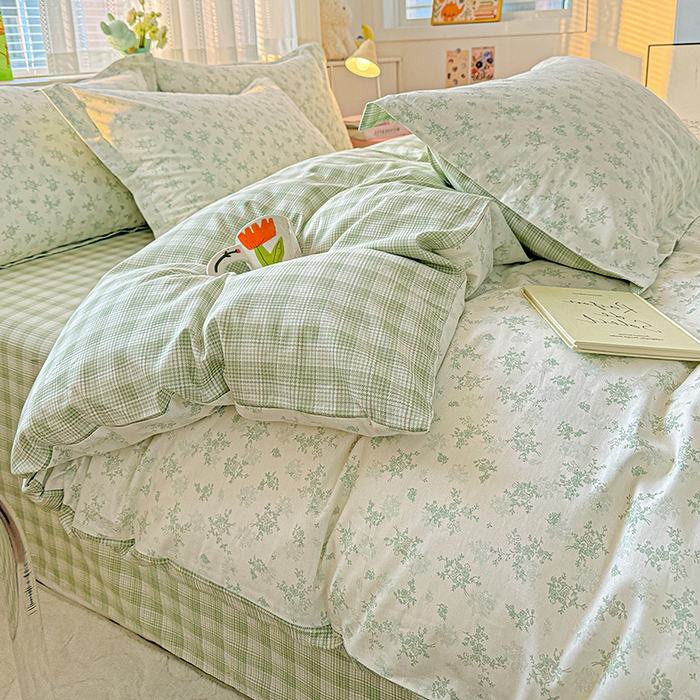 91家纺网 家纺一手货源 找家纺 依庭 2026新款12868全棉纯棉印花四件套清清文絮