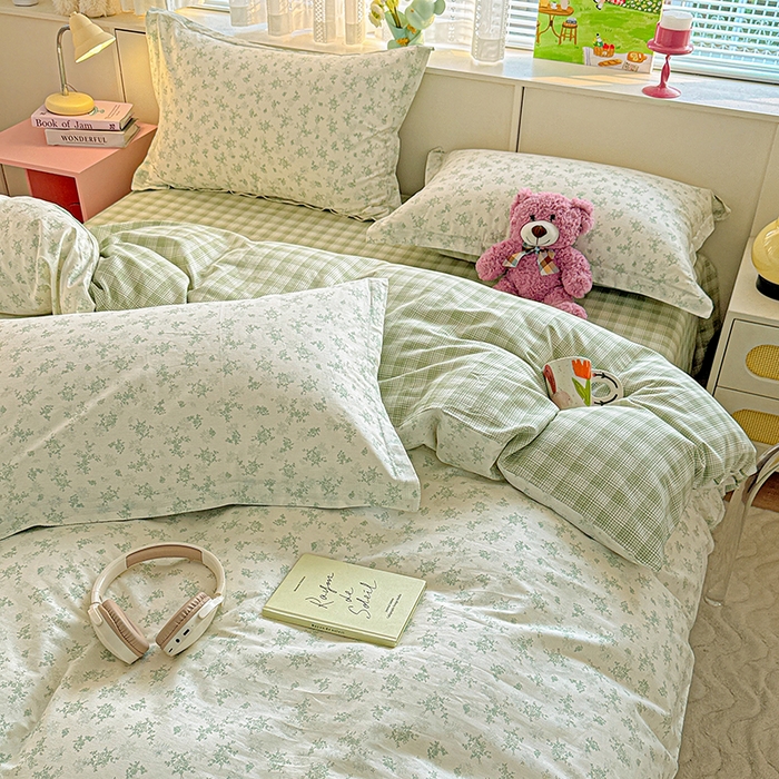 91家纺网 家纺一手货源 找家纺 依庭 2026新款12868全棉纯棉印花四件套清清文絮