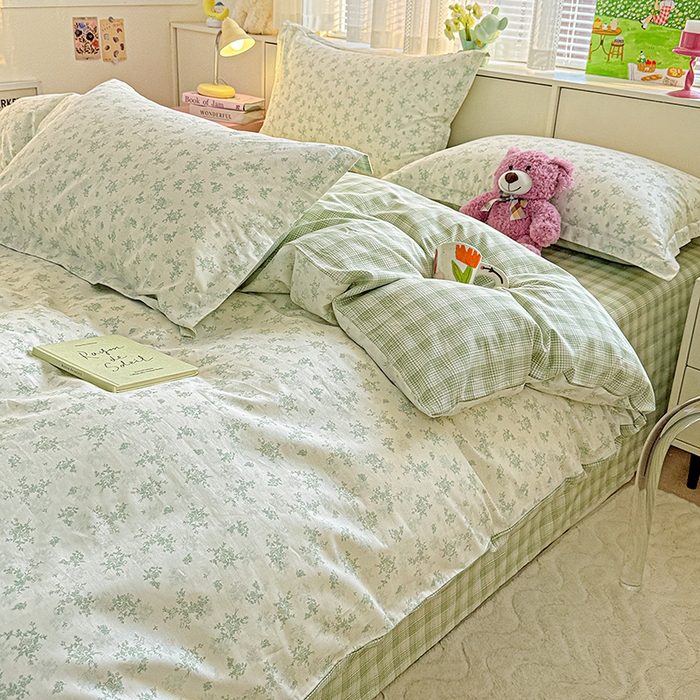 91家纺网 家纺一手货源 找家纺 依庭 2026新款12868全棉纯棉印花四件套清清文絮