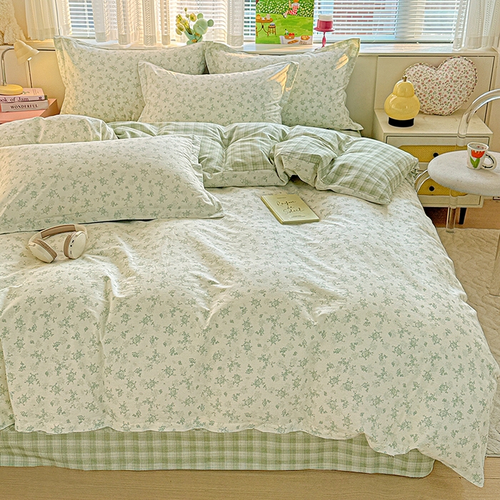 91家纺网 家纺一手货源 找家纺 依庭 2026新款12868全棉纯棉印花四件套清清文絮