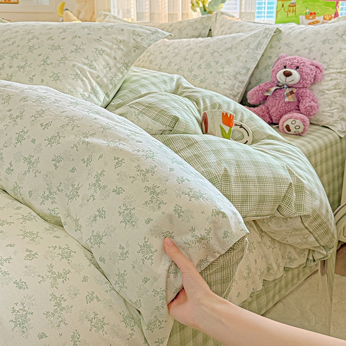 91家纺网 家纺一手货源 找家纺 依庭 2026新款12868全棉纯棉印花四件套清清文絮