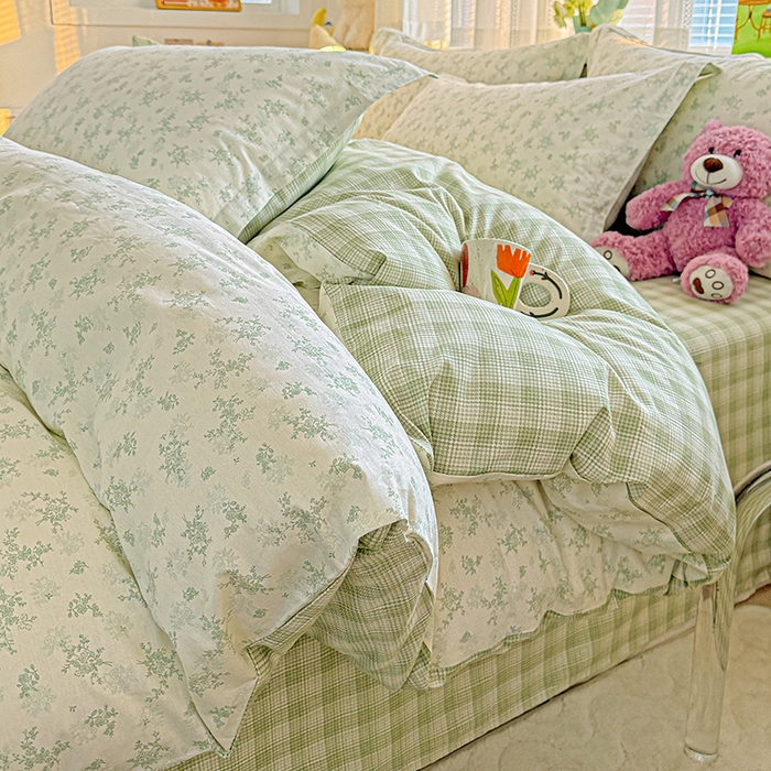 91家纺网 家纺一手货源 找家纺 依庭 2026新款12868全棉纯棉印花四件套清清文絮