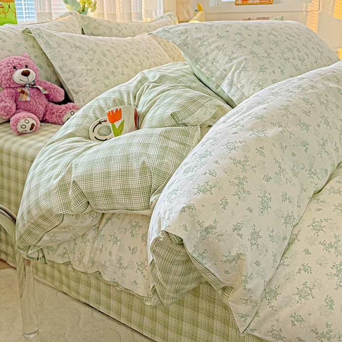 91家纺网 家纺一手货源 找家纺 依庭 2026新款12868全棉纯棉印花四件套清清文絮