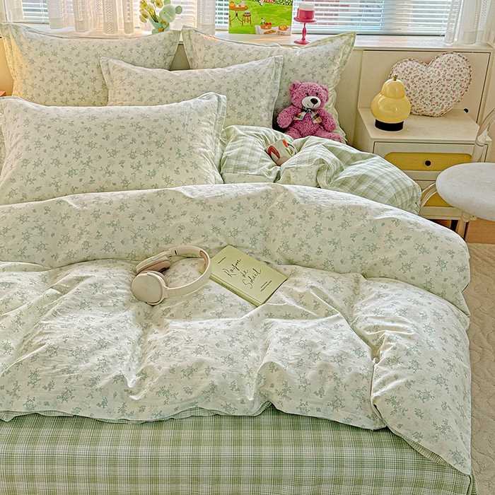 91家纺网 家纺一手货源 找家纺 依庭 2026新款12868全棉纯棉印花四件套清清文絮