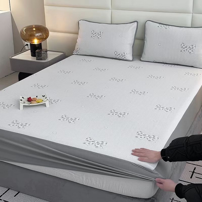 席匠 2026新款亲肤舒适凉感凉席席子-蝴蝶结床笠款 蝴蝶结-灰