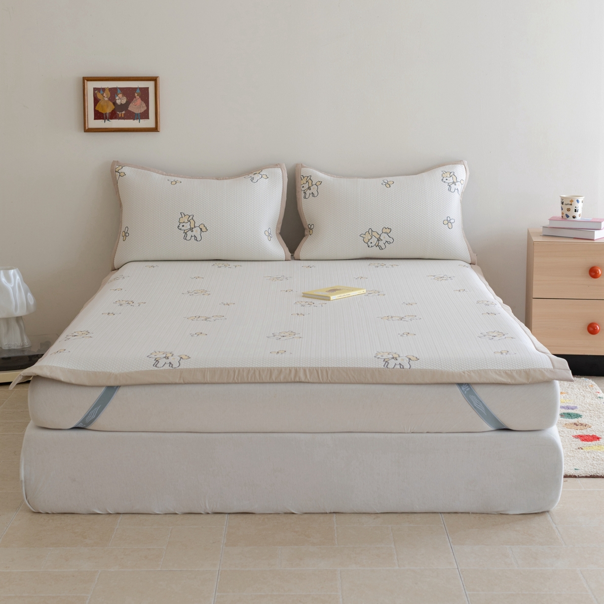 91家纺网 家纺一手货源 找家纺 （总）云上 2026新款冷萃丝三明治凉感席凉席席子-卡通系列