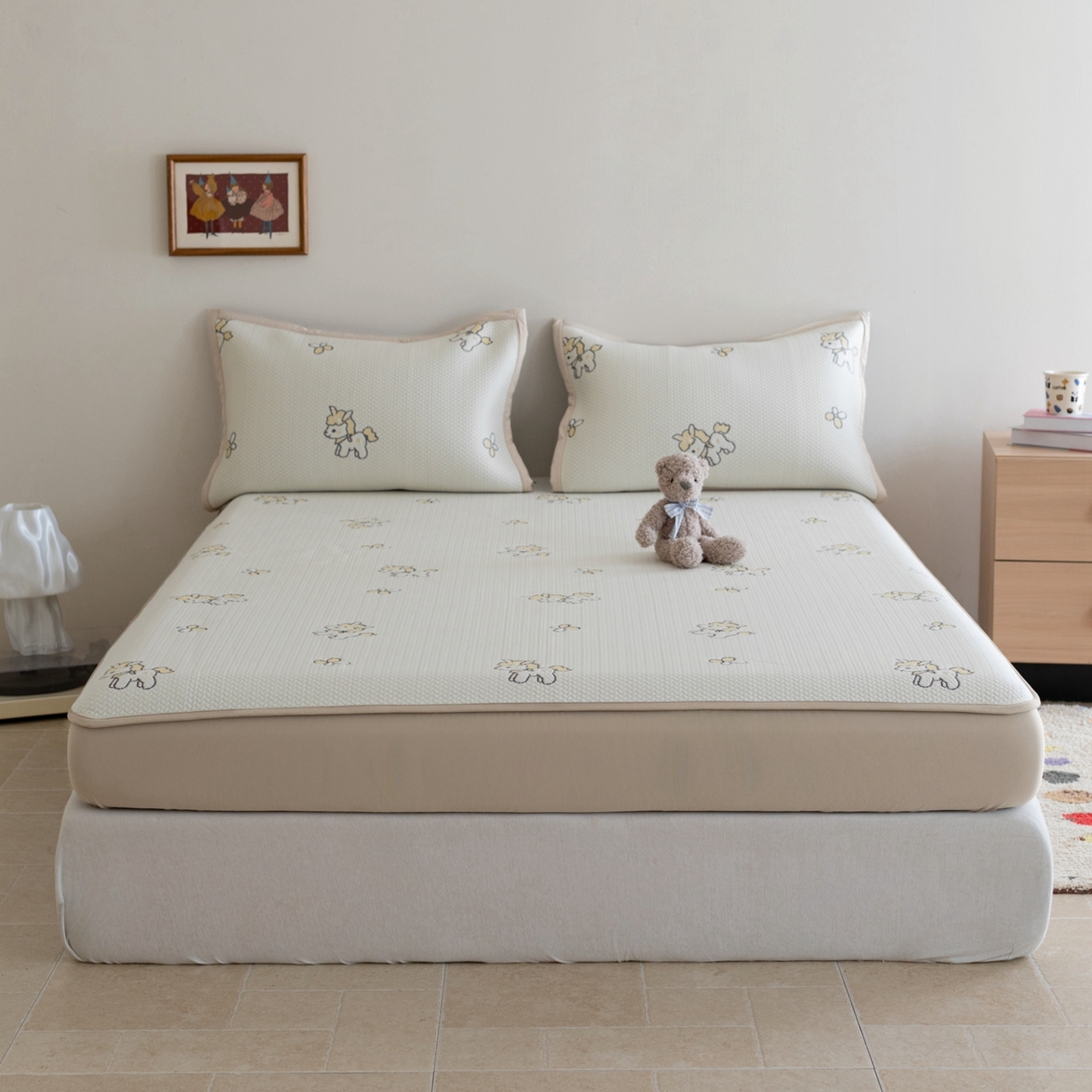 91家纺网 家纺一手货源 找家纺 （总）云上 2026新款冷萃丝三明治凉感席凉席席子-卡通系列