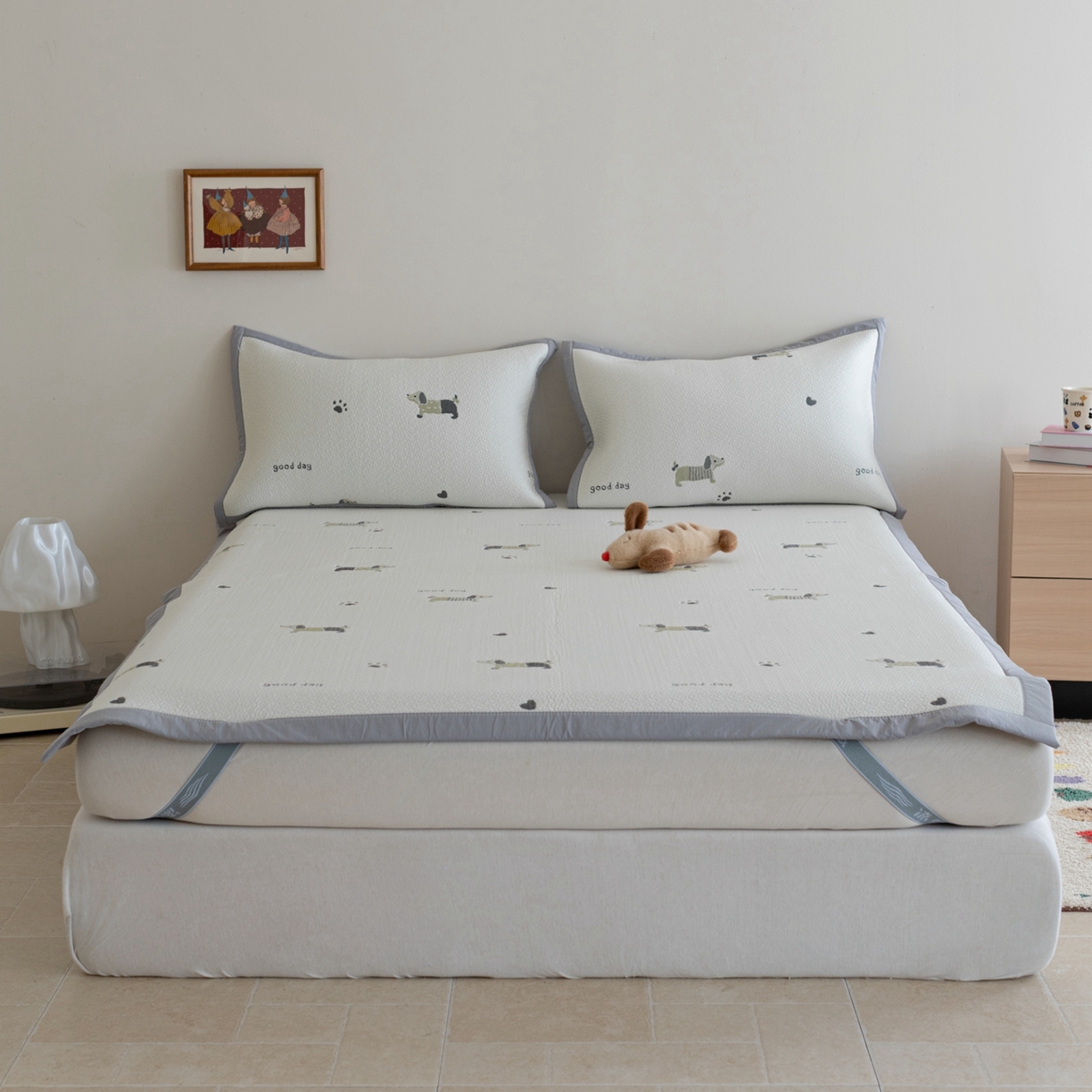 91家纺网 家纺一手货源 找家纺 （总）云上 2026新款冷萃丝三明治凉感席凉席席子-卡通系列