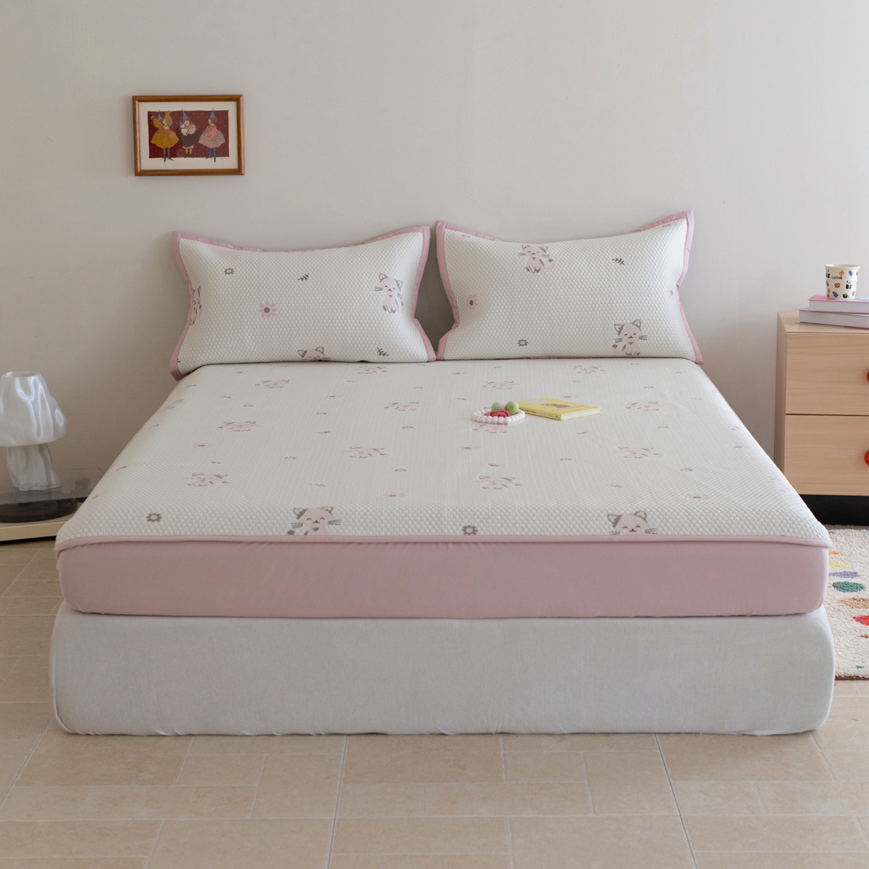 91家纺网 家纺一手货源 找家纺 （总）云上 2026新款冷萃丝三明治凉感席凉席席子-卡通系列