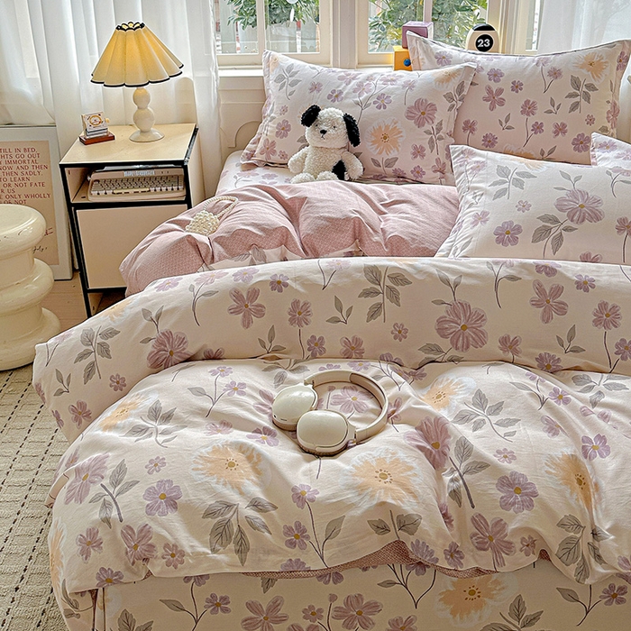 91家纺网 家纺一手货源 找家纺 依庭 2026新款12868全棉纯棉印花四件套秋日确幸