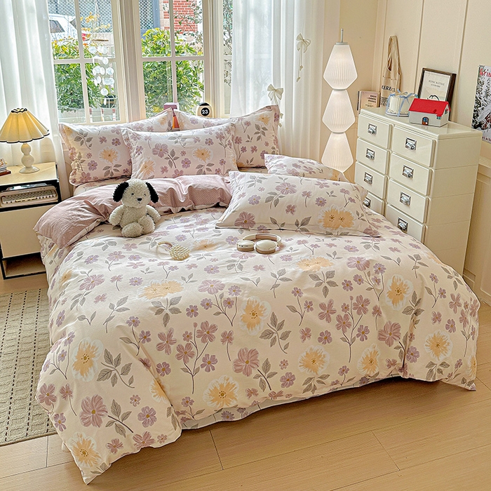 91家纺网 家纺一手货源 找家纺 依庭 2026新款12868全棉纯棉印花四件套秋日确幸