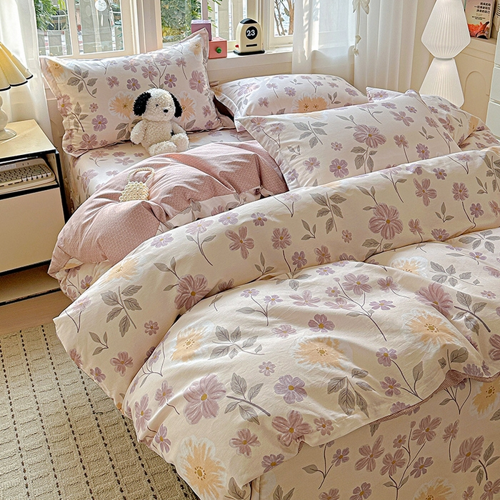 91家纺网 家纺一手货源 找家纺 依庭 2026新款12868全棉纯棉印花四件套秋日确幸