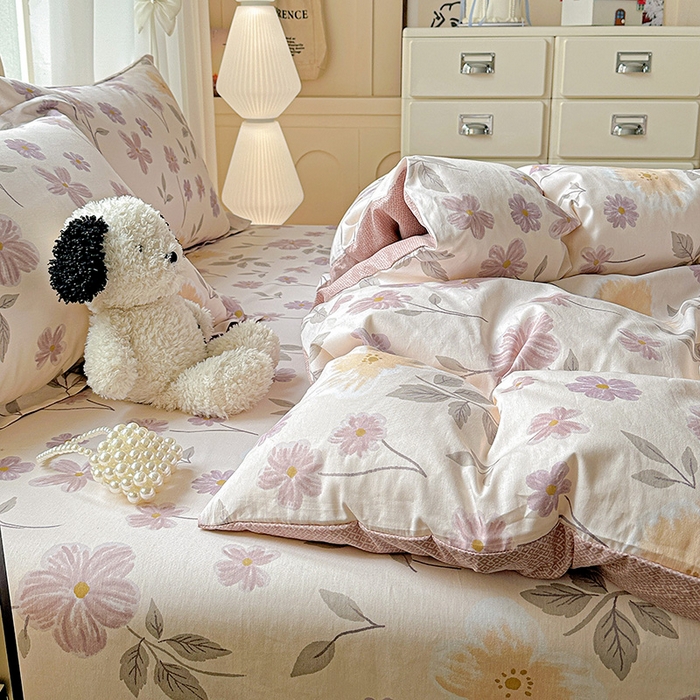 91家纺网 家纺一手货源 找家纺 依庭 2026新款12868全棉纯棉印花四件套秋日确幸