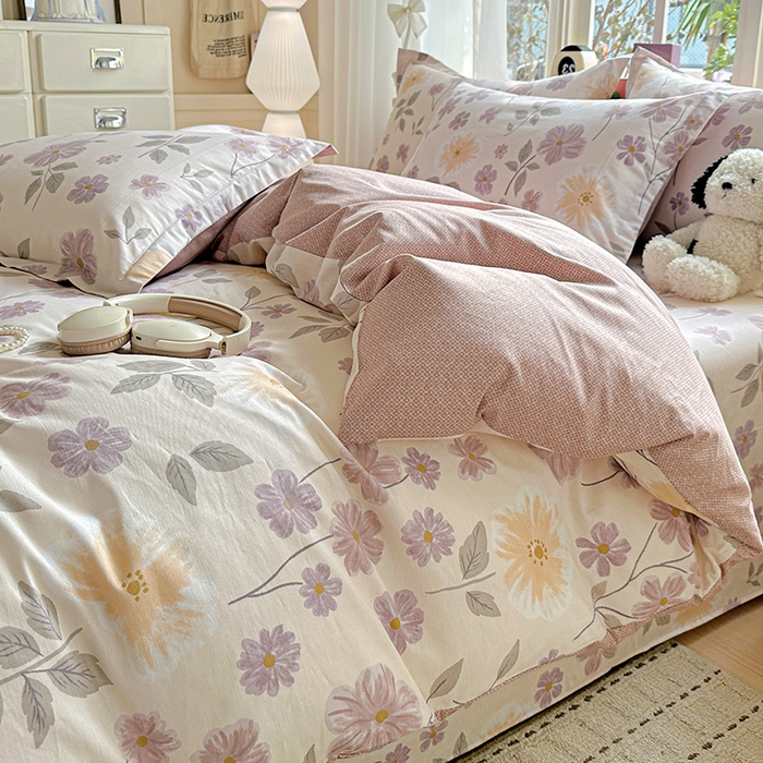 91家纺网 家纺一手货源 找家纺 依庭 2026新款12868全棉纯棉印花四件套秋日确幸