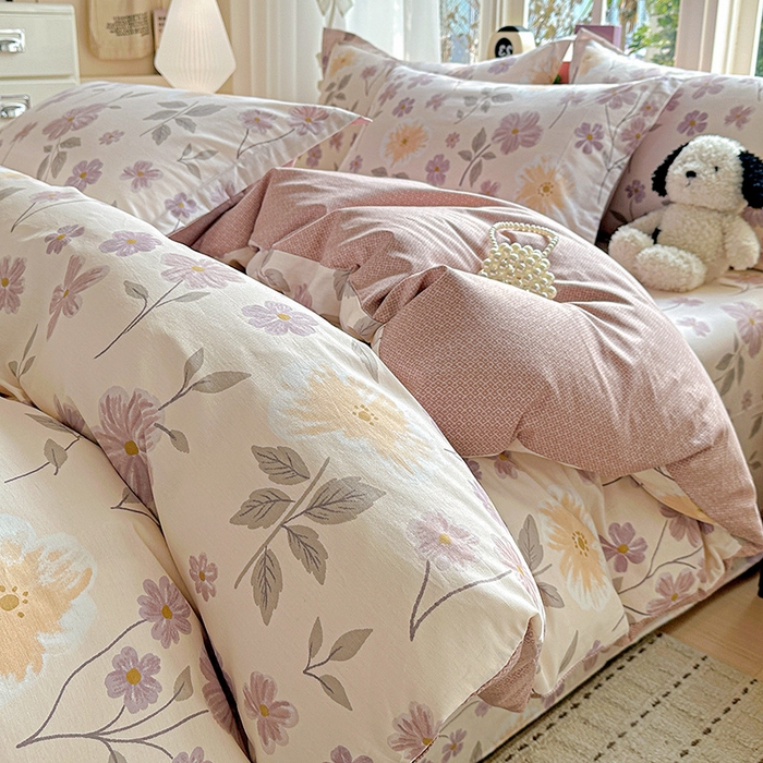 91家纺网 家纺一手货源 找家纺 依庭 2026新款12868全棉纯棉印花四件套秋日确幸