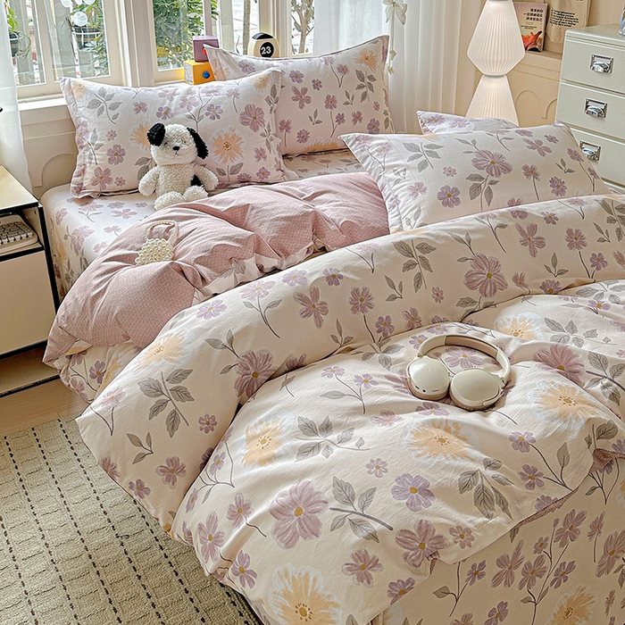 91家纺网 家纺一手货源 找家纺 依庭 2026新款12868全棉纯棉印花四件套秋日确幸