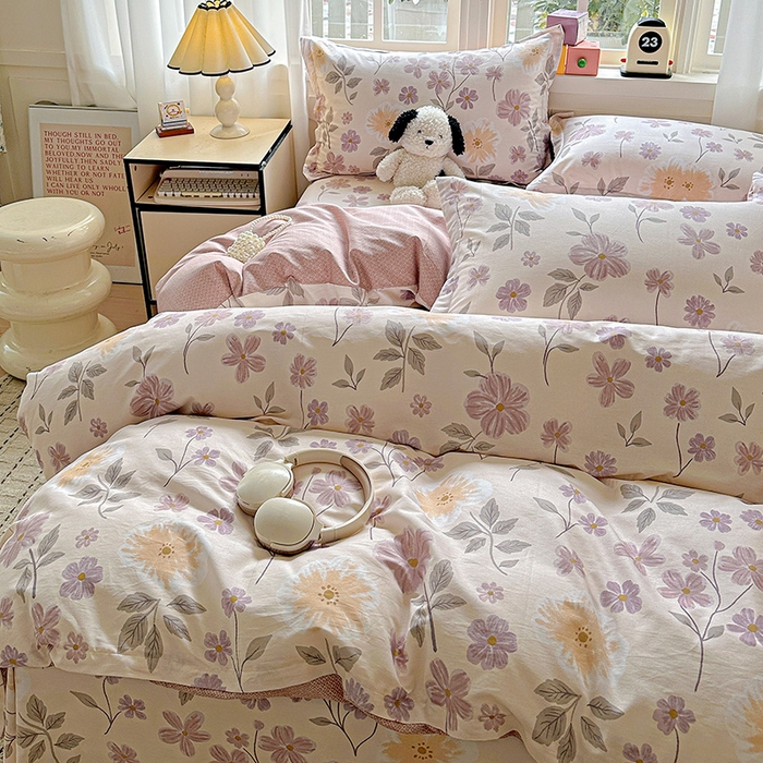 91家纺网 家纺一手货源 找家纺 依庭 2026新款12868全棉纯棉印花四件套秋日确幸