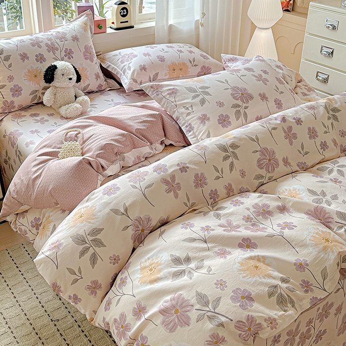 91家纺网 家纺一手货源 找家纺 依庭 2026新款12868全棉纯棉印花四件套秋日确幸