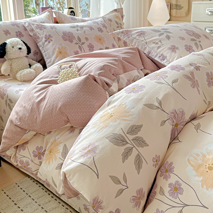 91家纺网 家纺一手货源 找家纺 依庭 2026新款12868全棉纯棉印花四件套秋日确幸