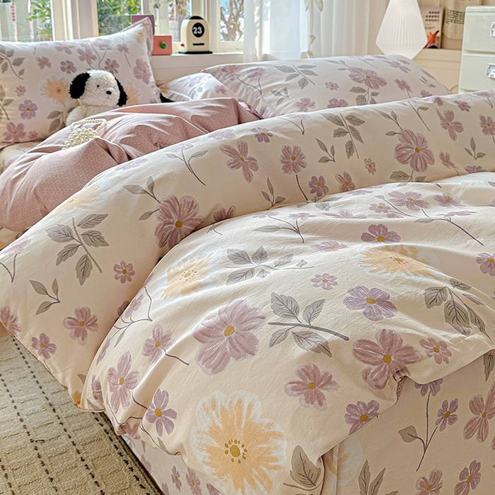 91家纺网 家纺一手货源 找家纺 依庭 2026新款12868全棉纯棉印花四件套秋日确幸