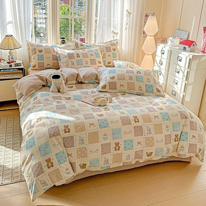 91家纺网 家纺一手货源 找家纺 依庭 2026新款12868全棉纯棉印花四件套手账日记