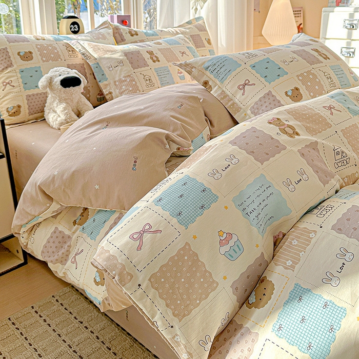 91家纺网 家纺一手货源 找家纺 依庭 2026新款12868全棉纯棉印花四件套手账日记