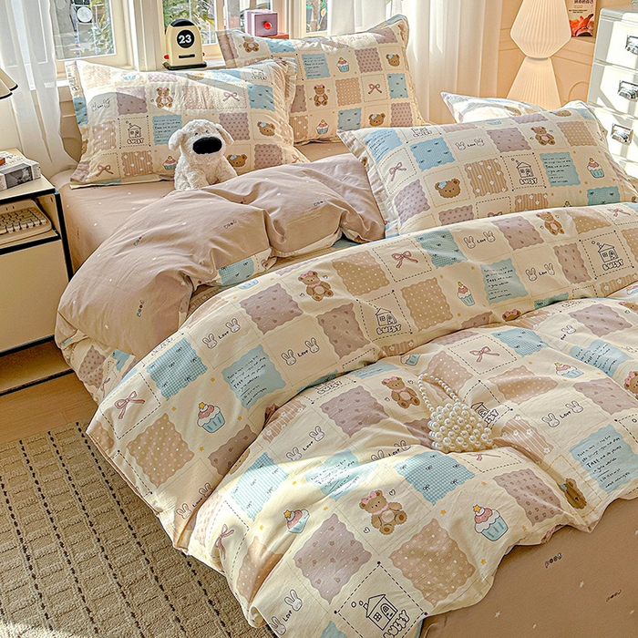 91家纺网 家纺一手货源 找家纺 依庭 2026新款12868全棉纯棉印花四件套手账日记