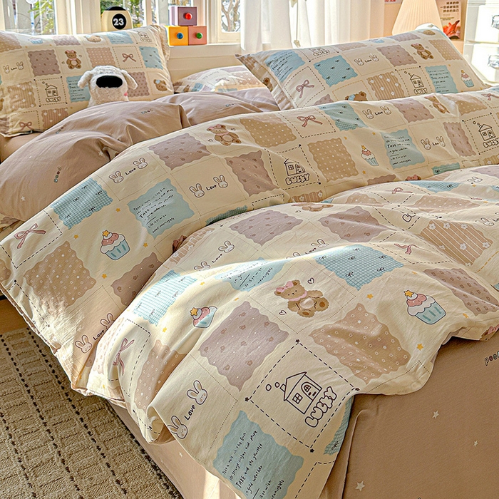 91家纺网 家纺一手货源 找家纺 依庭 2026新款12868全棉纯棉印花四件套手账日记