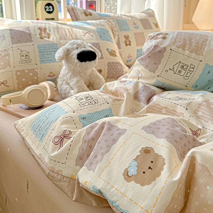 91家纺网 家纺一手货源 找家纺 依庭 2026新款12868全棉纯棉印花四件套手账日记